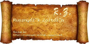 Rusznyák Zoltán névjegykártya
