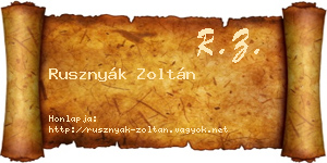 Rusznyák Zoltán névjegykártya