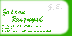 zoltan rusznyak business card
